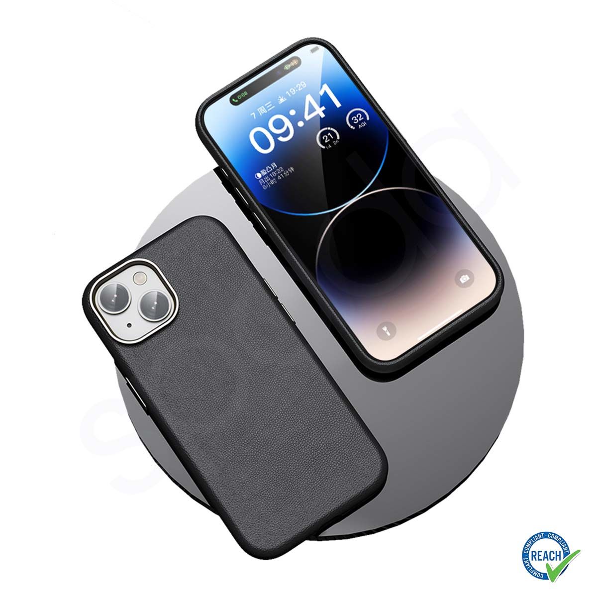 iPhone 15 Spada Pelle Black Kapak