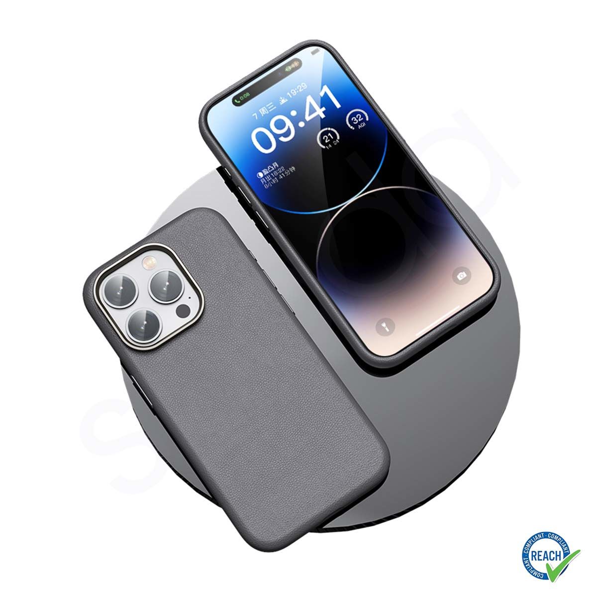 iPhone 15 Pro Spada Pelle Gray Kapak