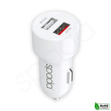 Spada 2 Usb Çıkışlı Hızlı Araç Şarjı SPD-C418QC 18W QC 3.0