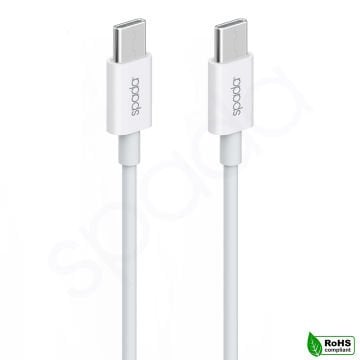 Spada Titanium Seri KBL-720WH Type-C - Type-C 1 metre Şarj ve Data Kablosu