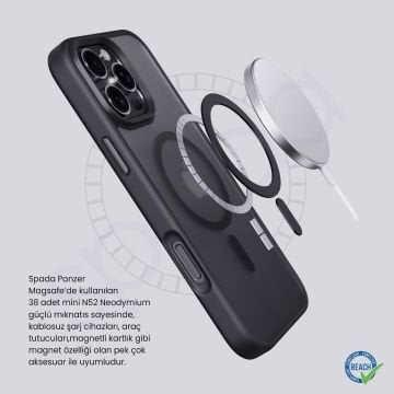 iPhone 16 Spada Panzer Magsafe Siyah Kapak
