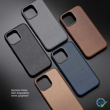 iPhone 16 Pro Spada Pelle Magsafe Siyah Kapak