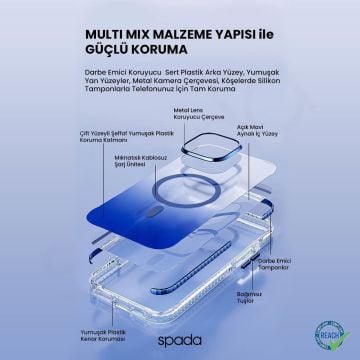 iPhone 16 Pro Max Spada Icon Magsafe Mavi Kapak