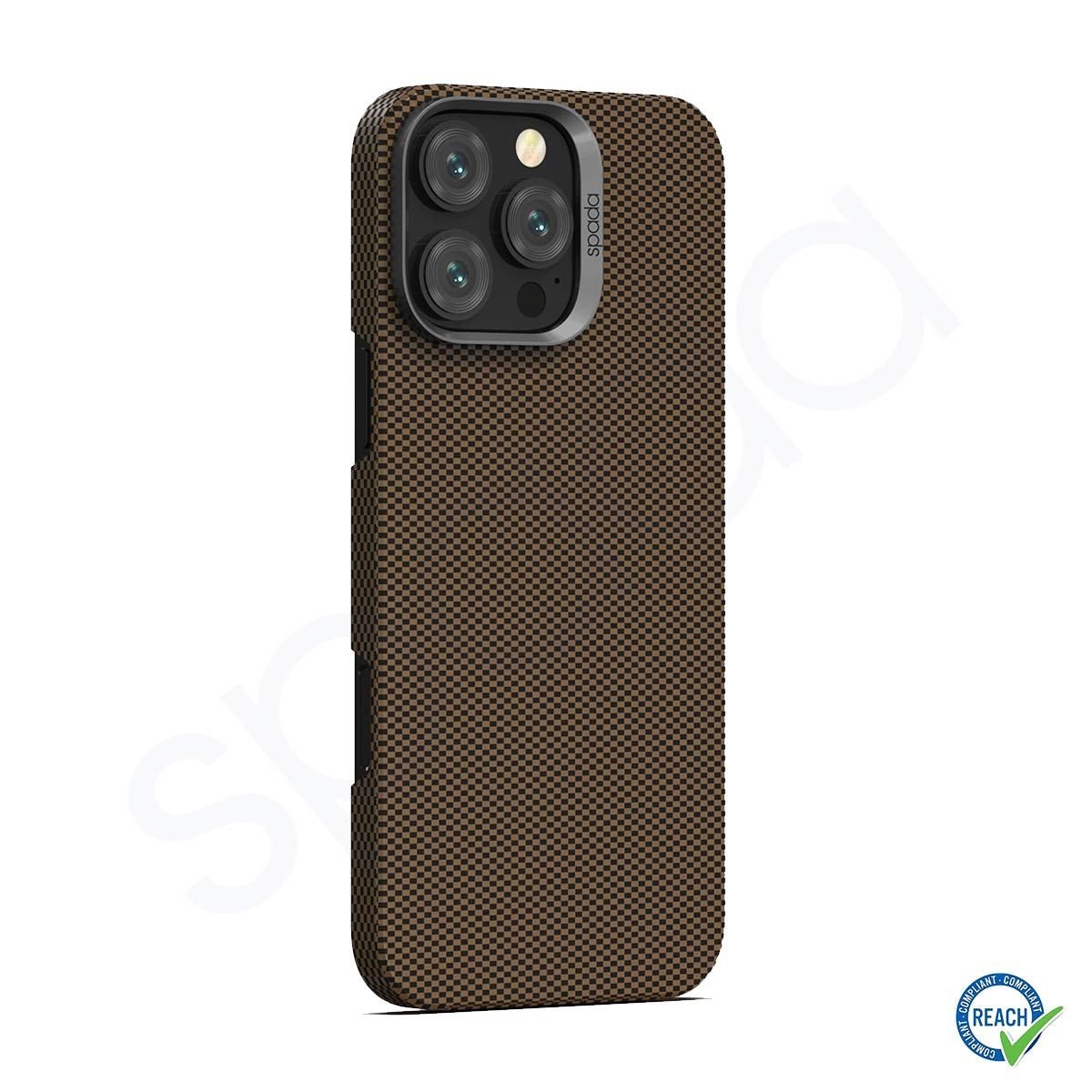 iPhone 16 Pro Max Spada Premium Kevlar Magsafe Kahverengi Kapak