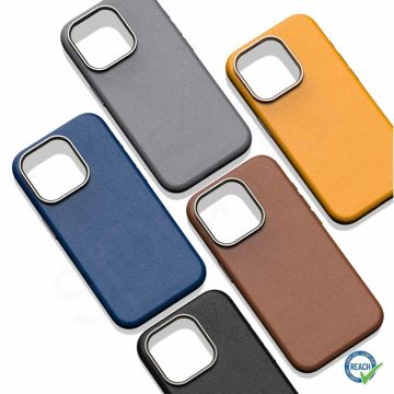 iPhone 15 Plus Spada Pelle Magsafe Dark Blue Kapak