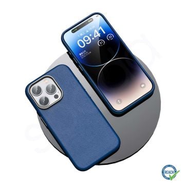 iPhone 14 Pro Max Spada Pelle Dark Blue Kapak