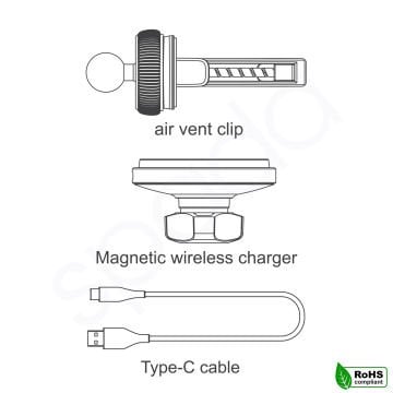 Spada Kablosuz Şarjlı Araç Telefon Tutucu