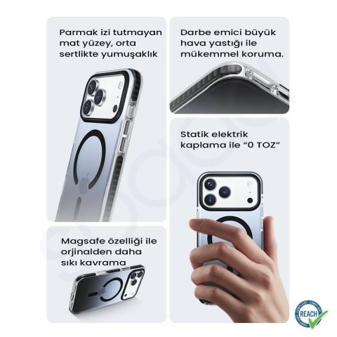 iPhone 17 Pro Max Spada Icon Magsafe Siyah Kapak