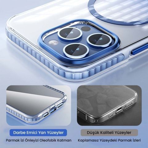 iPhone 15 Spada Icon Magsafe Mavi Kapak