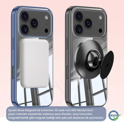 iPhone 17 Pro Max Spada Muse Magsafe Lacivert Kılıf